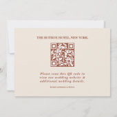 Burnt Orange Foto QR Code Elegante Hochzeit Save The Date (Rückseite)