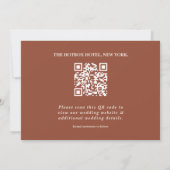 Burnt Orange Foto QR Code Elegante Hochzeit Save The Date (Rückseite)