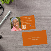 Burnt orange Foto Qr Code Social Facebook Icon Visitenkarte