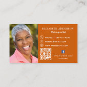 Burnt orange Foto Qr Code Social Facebook Icon Visitenkarte (Rückseite)