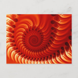 Burnt Orange Fraktal Postkarte
