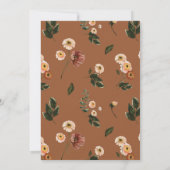 Burnt Orange Garden Blume Skript-Brautparty Einladung (Rückseite)