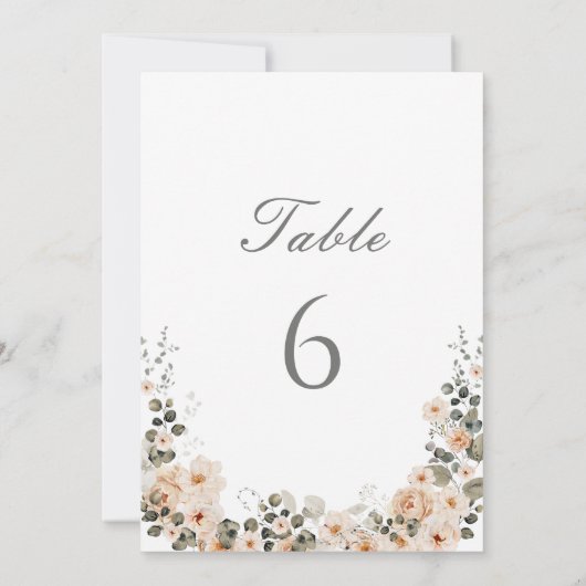 Burnt Orange Garden Script Wedding Tischnummer (Rückseite)