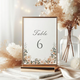 Burnt Orange Garden Script Wedding Tischnummer
