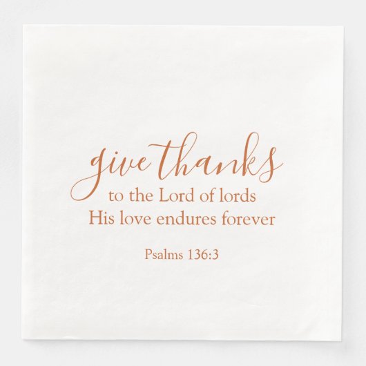 Burnt Orange geben Dank an den religiösen Erntedan Serviette (Vorderseite)