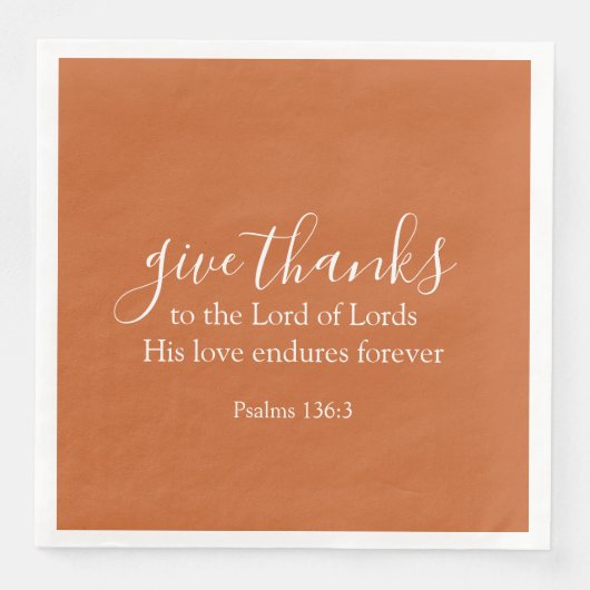 Burnt Orange geben Dank an den religiösen Erntedan Serviette (Vorderseite)