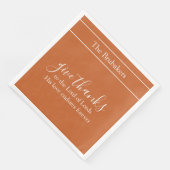 Burnt Orange geben Dank Personalisierten Erntedank Serviette (Ecke)