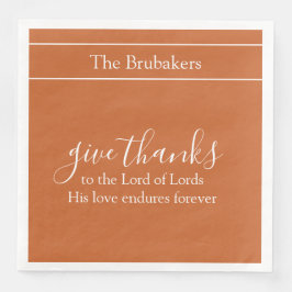 Burnt Orange geben Dank Personalisierten Erntedank Serviette