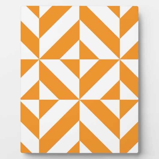 Burnt Orange Geometric Deko Cube Pattern Fotoplatte (Vorderseite)