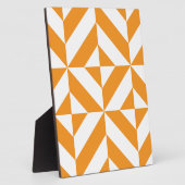 Burnt Orange Geometric Deko Cube Pattern Fotoplatte (Seite)