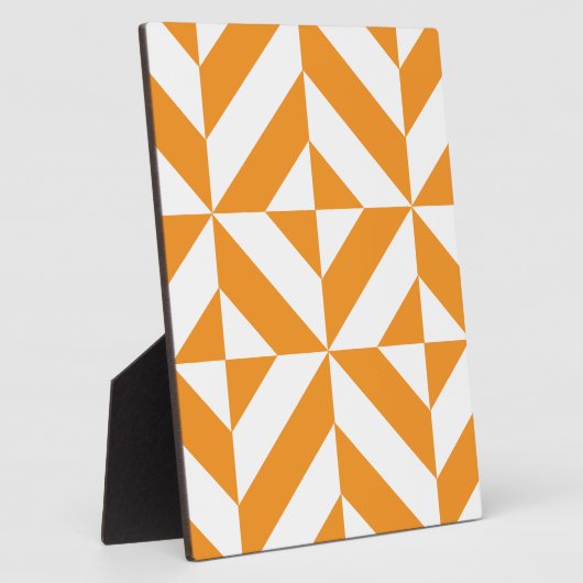 Burnt Orange Geometric Deko Cube Pattern Fotoplatte (Seite)