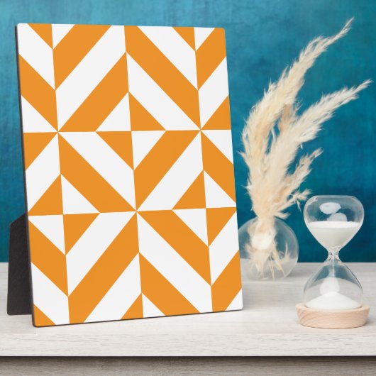 Burnt Orange Geometric Deko Cube Pattern Fotoplatte (Seite)