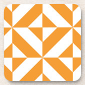 Burnt Orange Geometric Deko Cube Pattern Getränkeuntersetzer (Vorderseite)