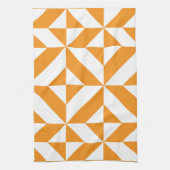 Burnt Orange Geometric Deko Cube Pattern Handtuch (Vertikal)