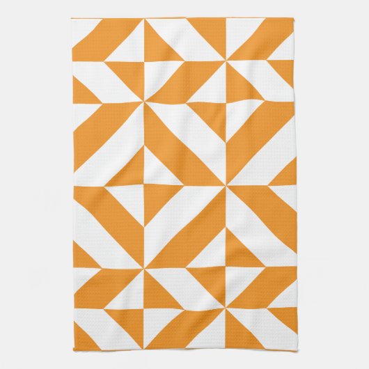 Burnt Orange Geometric Deko Cube Pattern Handtuch (Vertikal)