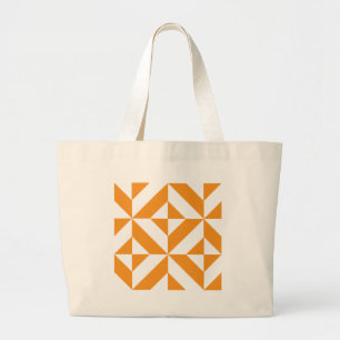 Burnt Orange Geometric Deko Cube Pattern Jumbo Stoffbeutel