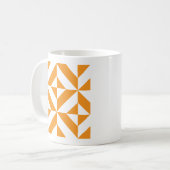 Burnt Orange Geometric Deko Cube Pattern Kaffeetasse (Vorderseite Links)