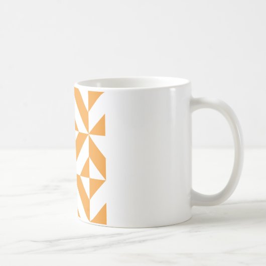 Burnt Orange Geometric Deko Cube Pattern Kaffeetasse (Rechts)