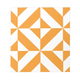 Burnt Orange Geometric Deko Cube Pattern Notizblock