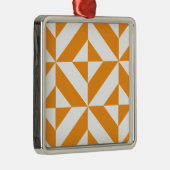 Burnt Orange Geometric Deko Cube Pattern Ornament Aus Metall (Rechts)