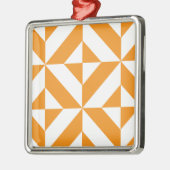 Burnt Orange Geometric Deko Cube Pattern Ornament Aus Metall (Links)