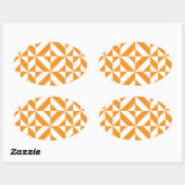 Burnt Orange Geometric Deko Cube Pattern Ovaler Aufkleber (Blatt)