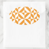 Burnt Orange Geometric Deko Cube Pattern Ovaler Aufkleber (Tasche)