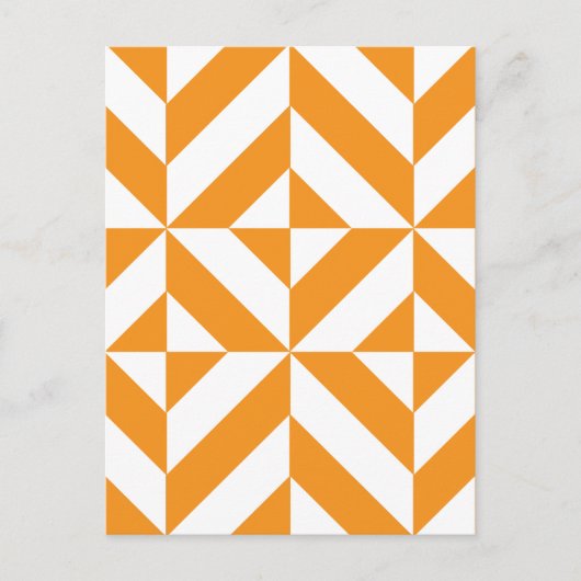 Burnt Orange Geometric Deko Cube Pattern Postkarte (Vorderseite)