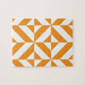 Burnt Orange Geometric Deko Cube Pattern Puzzle (Horizontal)