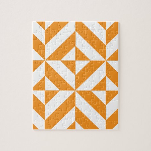 Burnt Orange Geometric Deko Cube Pattern Puzzle (Vertikal)