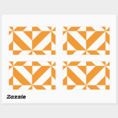 Burnt Orange Geometric Deko Cube Pattern Rechteckiger Aufkleber (Blatt)