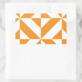 Burnt Orange Geometric Deko Cube Pattern Rechteckiger Aufkleber (Tasche)