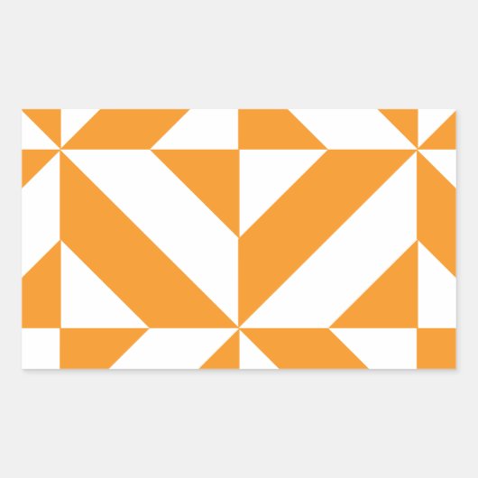 Burnt Orange Geometric Deko Cube Pattern Rechteckiger Aufkleber (Vorderseite)