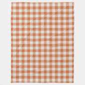 Burnt Orange Gingham Karo Pattern Fleecedecke (Vorderseite)