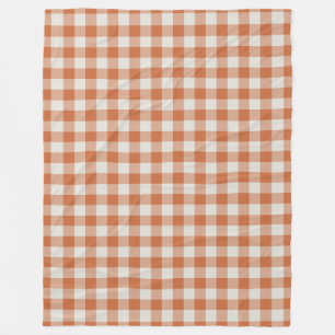 Burnt Orange Gingham Karo Pattern Fleecedecke