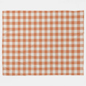 Burnt Orange Gingham Karo Pattern Fleecedecke (Vorderseite (Horizontal))