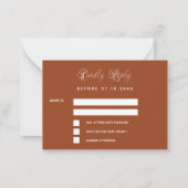 Burnt orange ginkgo verlasse Hochzeitsreaktion UAW Mitteilungskarte (Vorderseite)