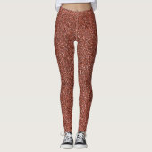 Burnt Orange Glitzer Texture Leggings (Vorderseite)