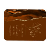 Burnt Orange Gold Agate Brown Save the Date Magnet (Horizontal)