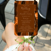Burnt Orange Gold Agate Brown Wedding Program Fächer