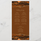 Burnt Orange Gold Agate Brown Wedding Programm (Rückseite)