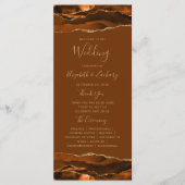 Burnt Orange Gold Agate Brown Wedding Programm (Vorderseite)