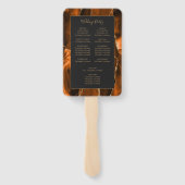 Burnt Orange Gold Agate Dark Wedding Program Fächer (Rückseite)