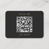 Burnt Orange Gold Agate Dark Wedding QR Code UAWG Begleitkarte (Rückseite)