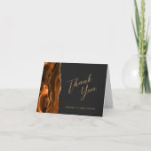 Burnt Orange Gold Agate Dark Wedding Vielen Dank Karte (Vorderseite)