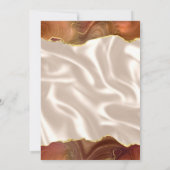 Burnt Orange Gold Agate Ivory Silk Wedding Einladung (Rückseite)