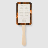 Burnt Orange Gold Agate Ivory Wedding Program Fächer (Rückseite)