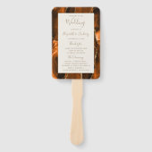 Burnt Orange Gold Agate Ivory Wedding Program Fächer (Vorderseite)