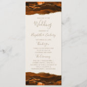Burnt Orange Gold Agate Ivory Wedding Programm (Vorderseite)