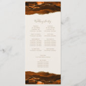 Burnt Orange Gold Agate Ivory Wedding Programm (Rückseite)